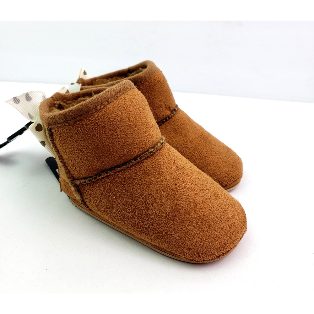 Bebe Baby Infant Girls Size 3 6-9 Months Brown Warm Booties Shoes